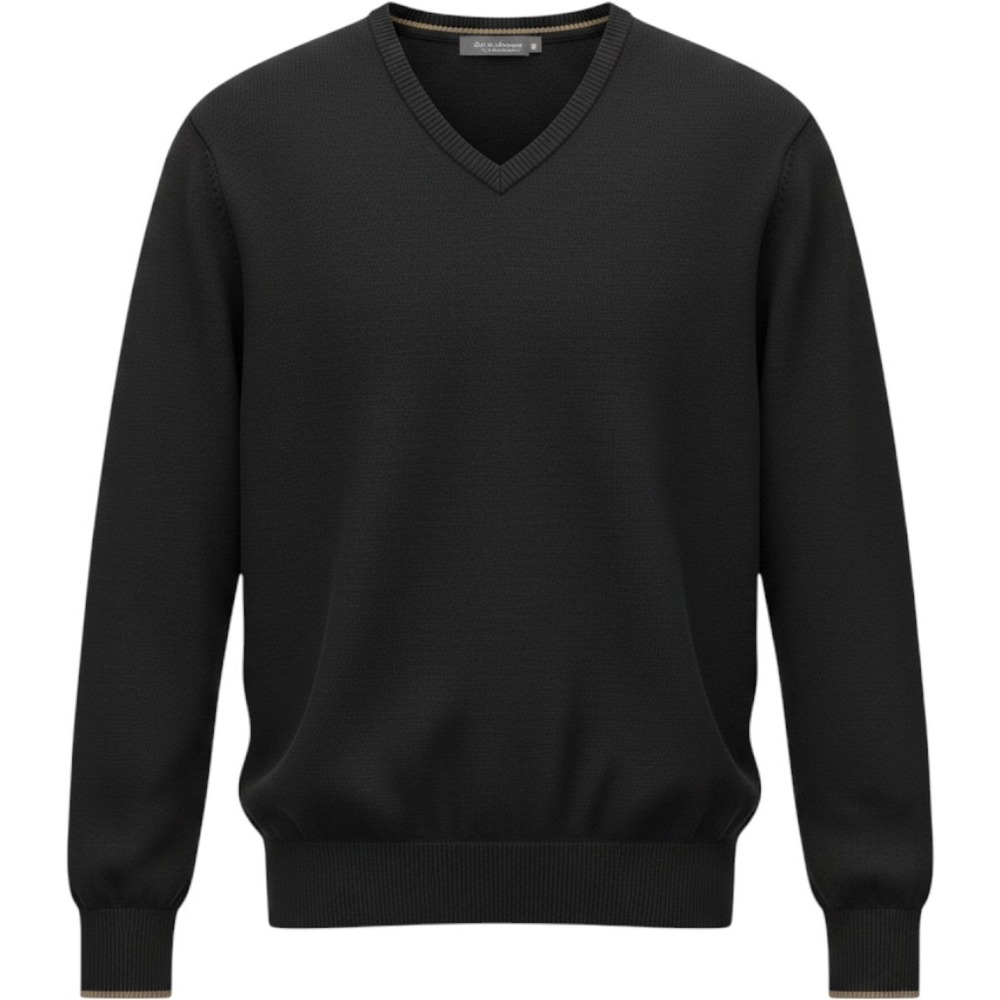 CREMIEUX Pullover Sweater Mens Medium Black‎ Cotton Cashmere Blend V Neck Soft